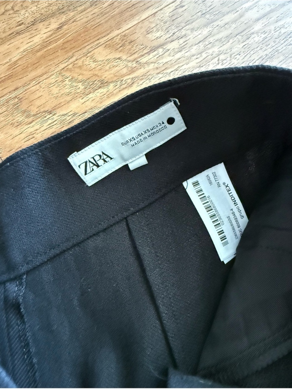 ZARA High Waisted Pleated Wide Leg Linen Pants Black Size XS - Picture 5 of 6